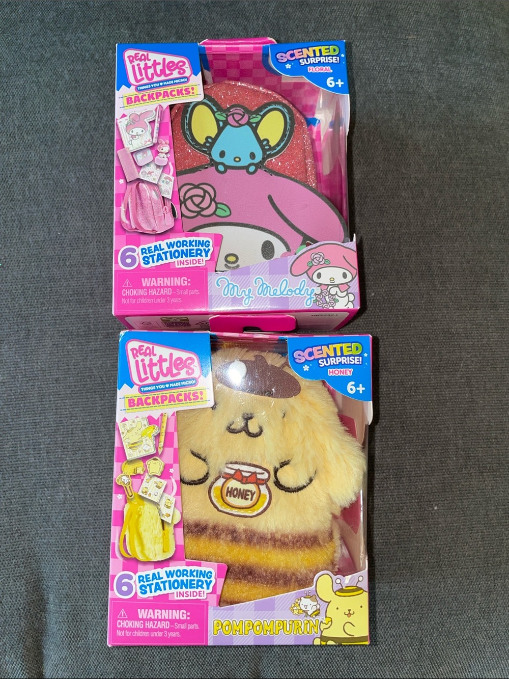Sanrio Plush Backpack Stationery Sets - Pink, Yellow & Brown